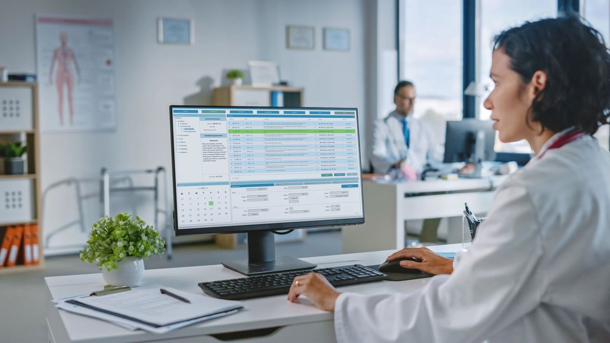 Physician using an electronic health record system