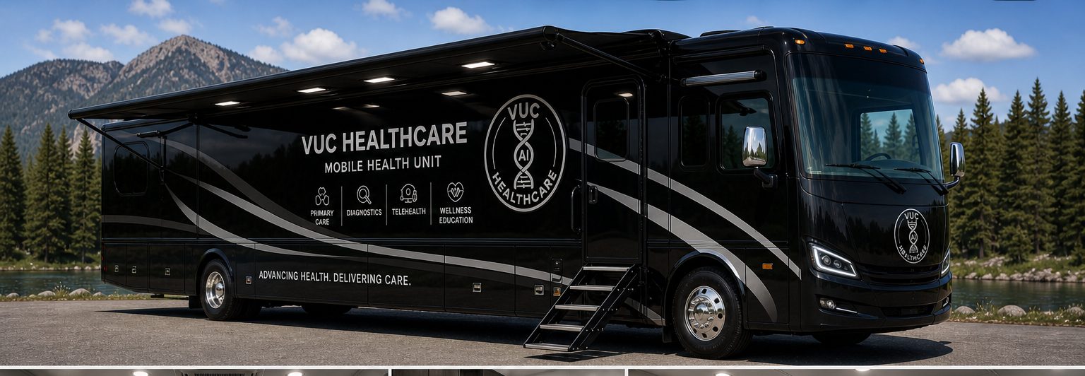 VUC Healthcare 45-foot mobile health unit motorcoach