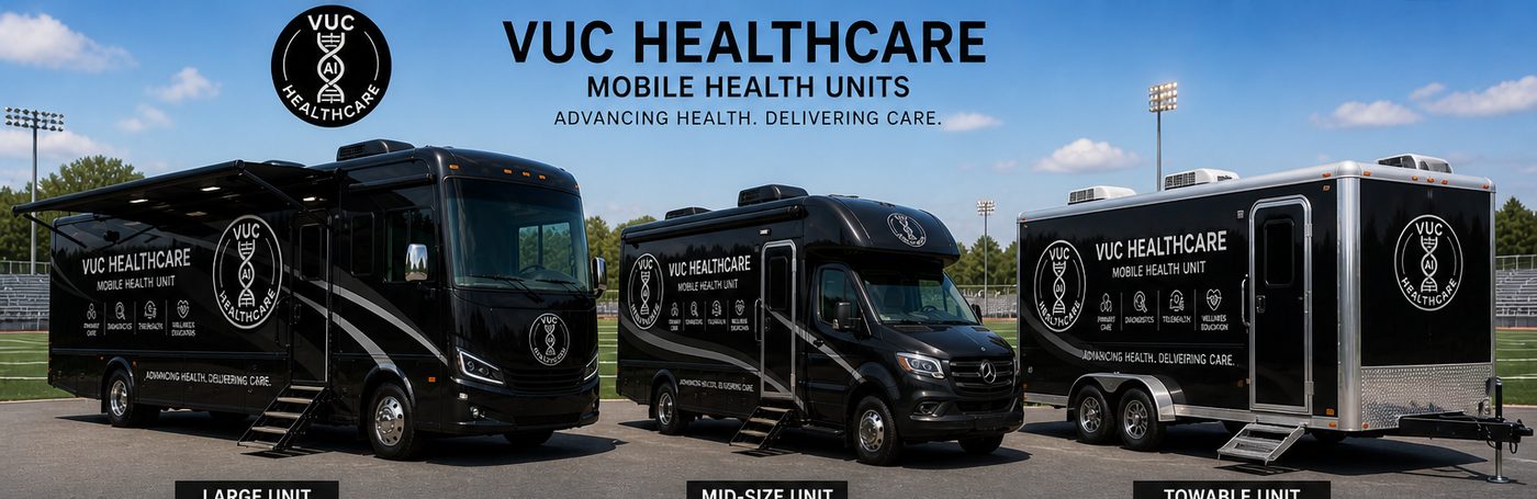 VUC mobile health units deployed at an athletic stadium